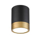 Z-Lite Algar 6" 1-Light LED Matte Black and Modern Gold Steel With Frosted Acrylic Shade Flush Mount Light