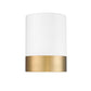 Z-Lite Algar 6" 1-Light LED Matte White and Modern Gold Steel With Frosted Acrylic Shade Flush Mount Light