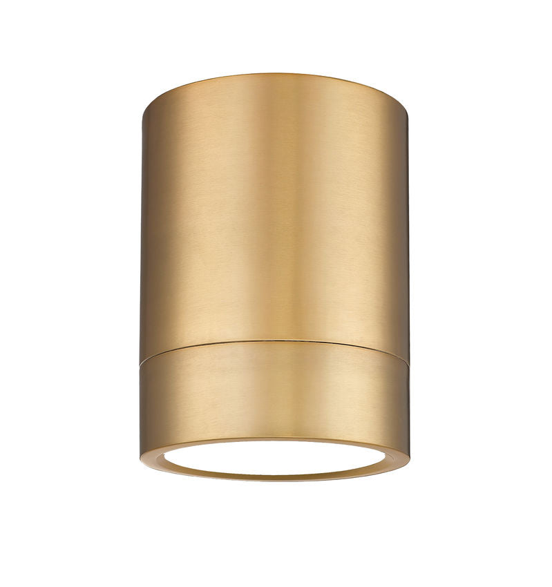 Z-Lite Algar 6" 1-Light LED Modern Gold Steel With Frosted Acrylic Shade Flush Mount Light