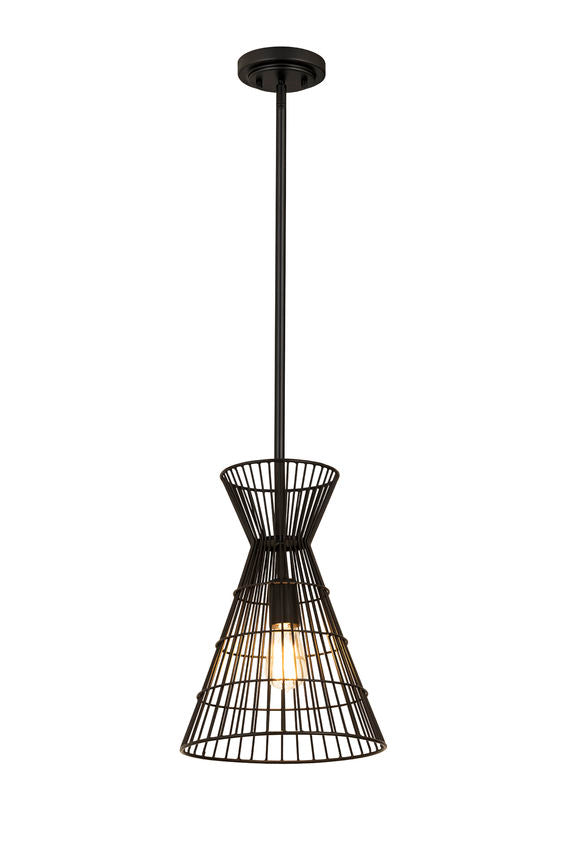 Z-Lite Alito 11" 1-Light Matte Black Iron Mini Pendant Light