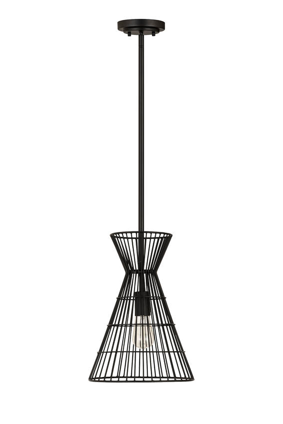 Z-Lite Alito 11" 1-Light Matte Black Iron Mini Pendant Light