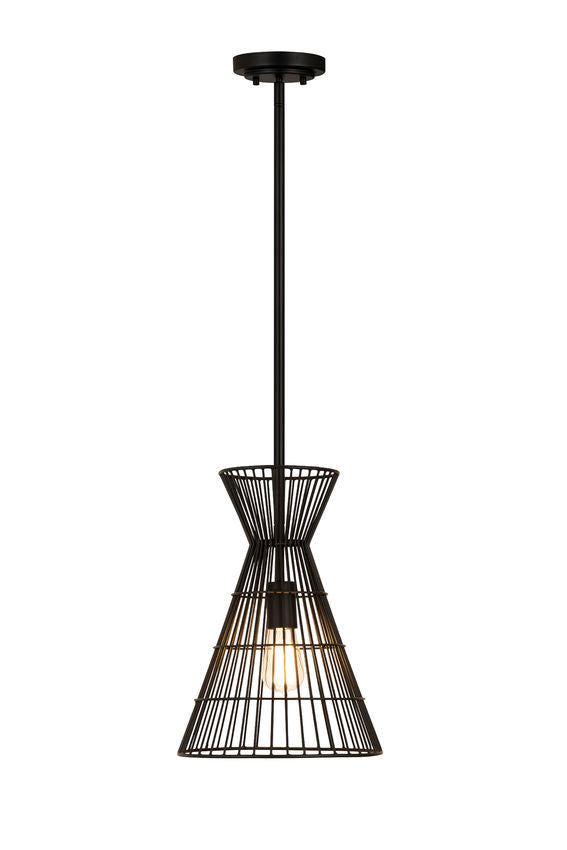 Z-Lite Alito 11" 1-Light Matte Black Iron Mini Pendant Light