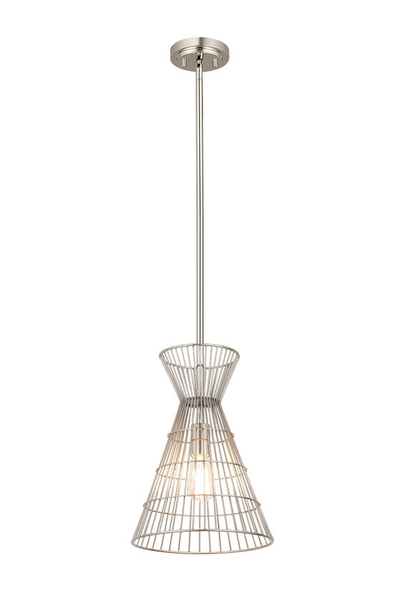 Z-Lite Alito 11" 1-Light Polished Nickel Iron Mini Pendant Light