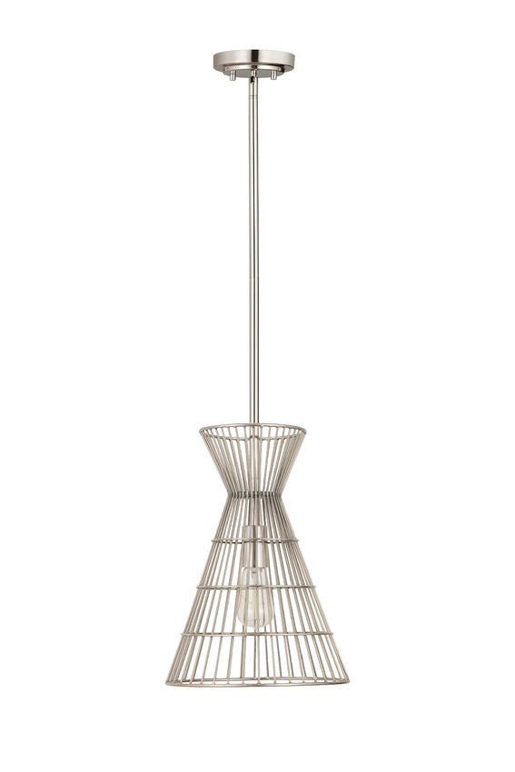 Z-Lite Alito 11" 1-Light Polished Nickel Iron Mini Pendant Light