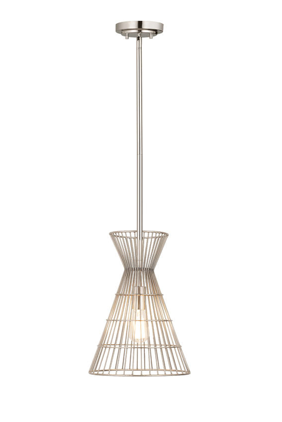 Z-Lite Alito 11" 1-Light Polished Nickel Iron Mini Pendant Light