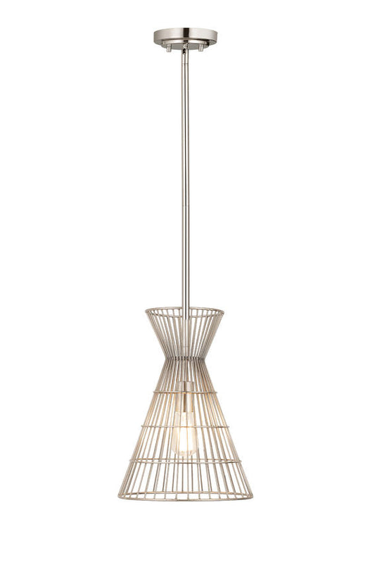 Z-Lite Alito 11" 1-Light Polished Nickel Iron Mini Pendant Light
