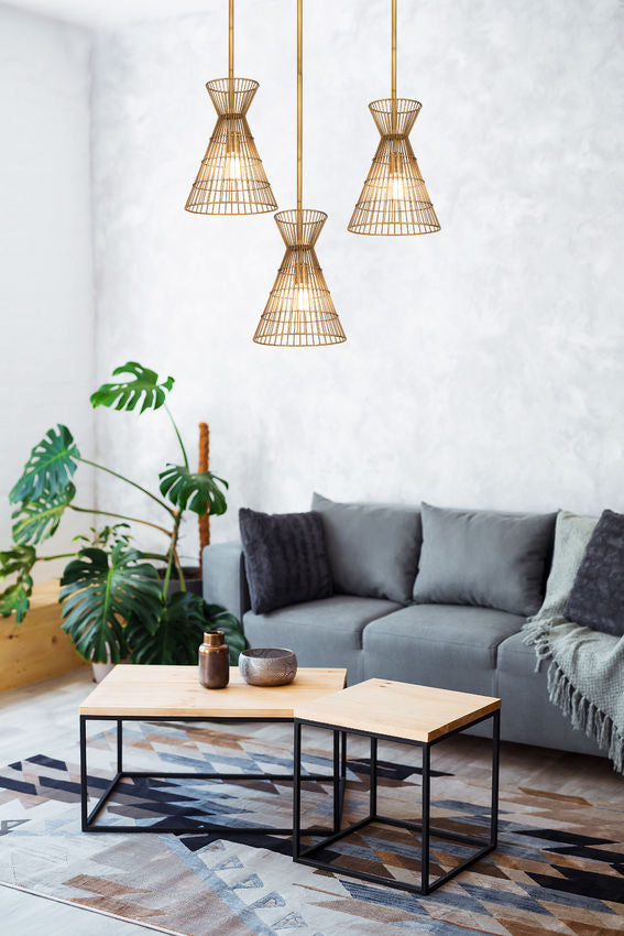 Z-Lite Alito 11" 1-Light Rubbed Brass Iron Mini Pendant Light