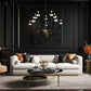 Z-Lite Allistair 10-Light Candelabra Bulb Base Matte Black Steel Frame Clear Ribbed Glass Shade Chandelier