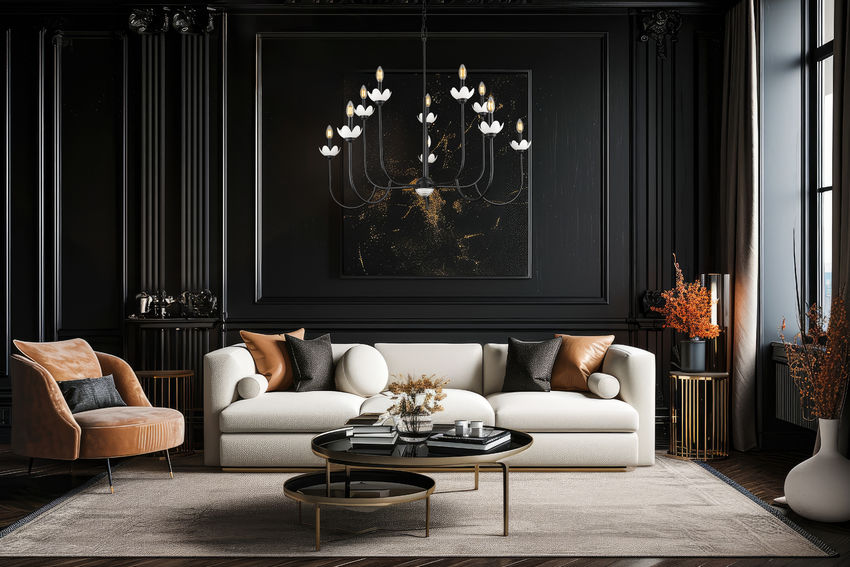 Z-Lite Allistair 10-Light Candelabra Bulb Base Matte Black Steel Frame Clear Ribbed Glass Shade Chandelier