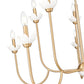 Z-Lite Allistair 10-Light Candelabra Bulb Base Modern Gold Steel Frame Clear Ribbed Glass Shade Chandelier
