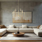 Z-Lite Allistair 10-Light Candelabra Bulb Base Modern Gold Steel Frame Clear Ribbed Glass Shade Chandelier