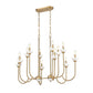 Z-Lite Allistair 12-Light Candelabra Bulb Base Modern Gold Steel Frame Clear Ribbed Glass Shade Linear Chandelier
