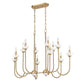 Z-Lite Allistair 12-Light Candelabra Bulb Base Modern Gold Steel Frame Clear Ribbed Glass Shade Linear Chandelier