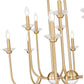 Z-Lite Allistair 12-Light Candelabra Bulb Base Modern Gold Steel Frame Clear Ribbed Glass Shade Linear Chandelier