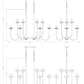 Z-Lite Allistair 12-Light Candelabra Bulb Base Modern Gold Steel Frame Clear Ribbed Glass Shade Linear Chandelier