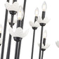 Z-Lite Allistair 16-Light Candelabra Bulb Base Matte Black Steel Frame Clear Ribbed Glass Shade Linear Chandelier