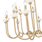 Z-Lite Allistair 16-Light Candelabra Bulb Base Modern Gold Steel Frame Clear Ribbed Glass Shade Linear Chandelier