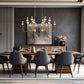 Z-Lite Allistair 16-Light Candelabra Bulb Base Modern Gold Steel Frame Clear Ribbed Glass Shade Linear Chandelier