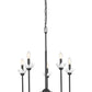 Z-Lite Allistair 5-Light Candelabra Bulb Base Matte Black Steel Frame Clear Ribbed Glass Shade Chandelier