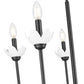Z-Lite Allistair 5-Light Candelabra Bulb Base Matte Black Steel Frame Clear Ribbed Glass Shade Chandelier