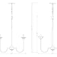 Z-Lite Allistair 5-Light Candelabra Bulb Base Modern Gold Steel Frame Clear Ribbed Glass Shade Chandelier