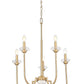 Z-Lite Allistair 5-Light Candelabra Bulb Base Modern Gold Steel Frame Clear Ribbed Glass Shade Chandelier