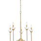 Z-Lite Allistair 5-Light Candelabra Bulb Base Modern Gold Steel Frame Clear Ribbed Glass Shade Chandelier