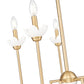 Z-Lite Allistair 5-Light Candelabra Bulb Base Modern Gold Steel Frame Clear Ribbed Glass Shade Chandelier