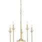 Z-Lite Allistair 5-Light Candelabra Bulb Base Modern Gold Steel Frame Clear Ribbed Glass Shade Chandelier