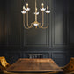 Z-Lite Allistair 5-Light Candelabra Bulb Base Modern Gold Steel Frame Clear Ribbed Glass Shade Chandelier