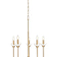 Z-Lite Allistair 5-Light Candelabra Bulb Base Modern Gold Steel Frame Clear Ribbed Glass Shade Chandelier