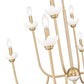 Z-Lite Allistair 8-Light Candelabra Bulb Base Modern Gold Steel Frame Clear Ribbed Glass Shade Chandelier