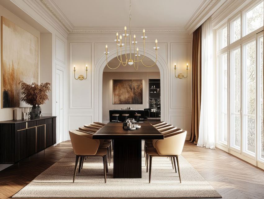 Z-Lite Allistair 8-Light Candelabra Bulb Base Modern Gold Steel Frame Clear Ribbed Glass Shade Chandelier