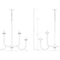 Z-Lite Allistair 8-Light Candelabra Bulb Base Matte Black Steel Frame Clear Ribbed Glass Shade Chandelier