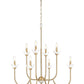 Z-Lite Allistair 8-Light Candelabra Bulb Base Modern Gold Steel Frame Clear Ribbed Glass Shade Chandelier
