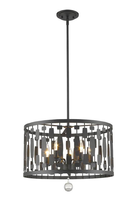 Z-Lite Almet 20" 5-Light Bronze Steel Pendant Light