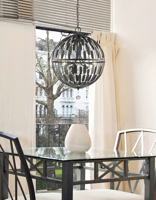 Z-Lite Almet 24" 6-Light Bronze Steel Pendant Light