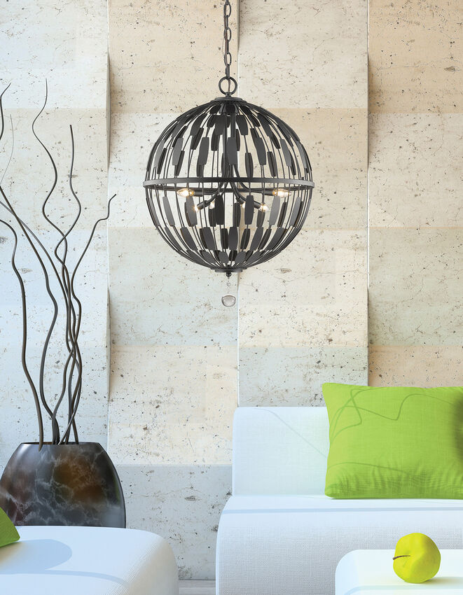Z-Lite Almet 24" 6-Light Bronze Steel Pendant Light