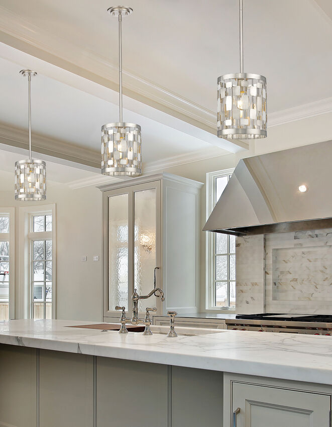 Z-Lite Almet 6" 1-Light Brushed Nickel Steel Mini Pendant Light