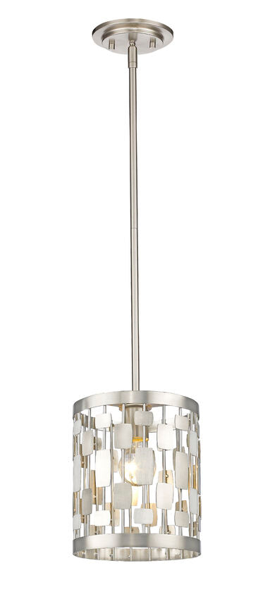 Z-Lite Almet 6" 1-Light Brushed Nickel Steel Mini Pendant Light