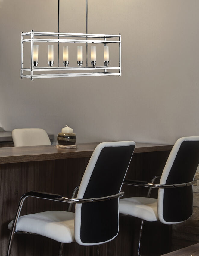 Z-Lite Altadore 10" 6-Light Chrome Pendant Light With Matte Opal Glass Shade