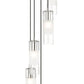 Z-Lite Alton 12" 5-Light Brushed Nickel Steel and Clear Frosted Glass Shade Chandelier
