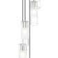 Z-Lite Alton 12" 5-Light Brushed Nickel Steel and Clear Frosted Glass Shade Chandelier