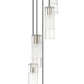 Z-Lite Alton 12" 5-Light Brushed Nickel Steel and Clear Frosted Glass Shade Chandelier