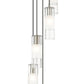 Z-Lite Alton 12" 5-Light Brushed Nickel Steel and Clear Frosted Glass Shade Chandelier