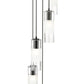 Z-Lite Alton 12" 5-Light Matte Black Steel and Clear Frosted Glass Shade Chandelier