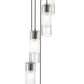 Z-Lite Alton 12" 5-Light Matte Black Steel and Clear Frosted Glass Shade Chandelier
