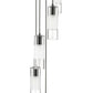 Z-Lite Alton 12" 5-Light Matte Black Steel and Clear Frosted Glass Shade Chandelier