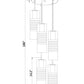 Z-Lite Alton 12" 5-Light Matte Black Steel and Clear Frosted Glass Shade Chandelier