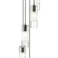 Z-Lite Alton 12" 5-Light Matte Black Steel and Clear Frosted Glass Shade Chandelier